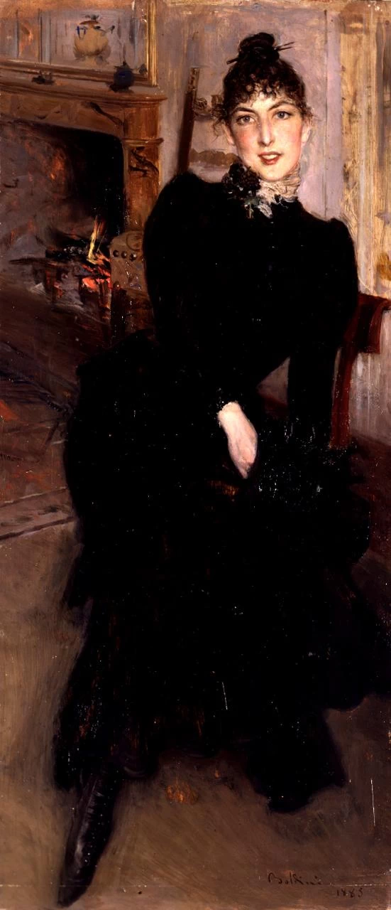 Ritratto di Alaide Banti al caminetto - Palazzo Pitti, Firenze